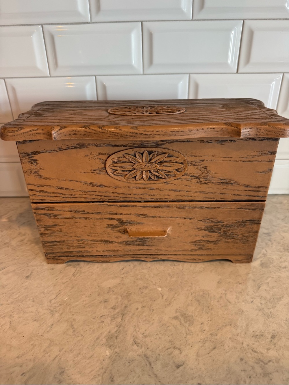 Vintage Lerner Faux Wood Storage Box